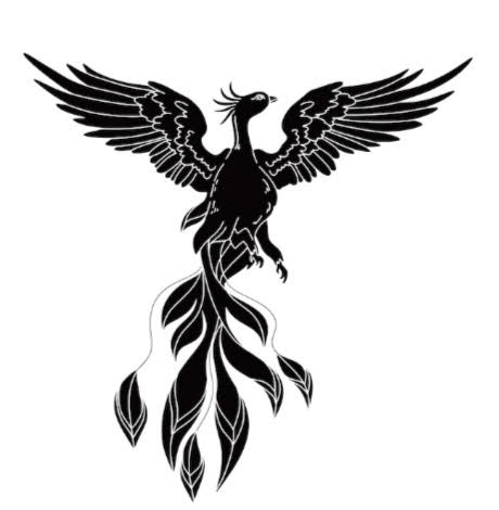 ave fenix en vuelo con cola detallada